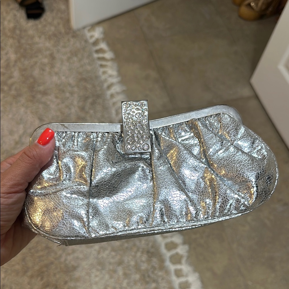 Elegant Silver Clutch Bag